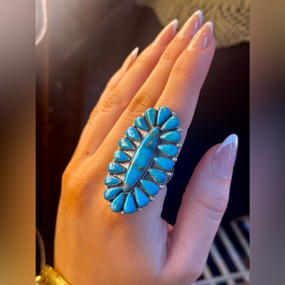 Turquoise and Sterling Silver Ring - Picture 1 of 5
